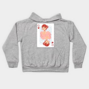 Queen heart poker card Kids Hoodie